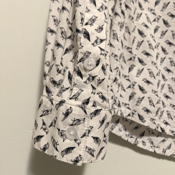 Bird print button down dress shirt - Picture 4 of 5